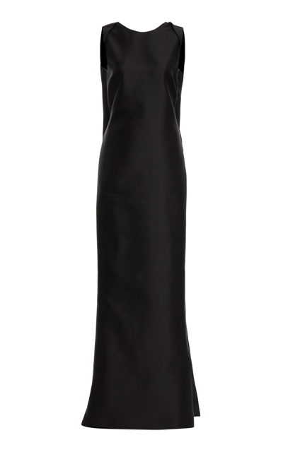Givenchy Long Draped Open Back Dress In Black