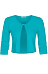 DOLCEZZA BASIC ESSENTIAL FRONT TIE CARDIGAN IN TURQUOISE