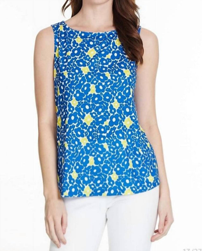 Multiples Floral Tank In Blue