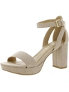 Cl By Laundry Womens Faux Suede Open Toe Block Heel In Beige