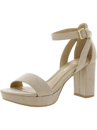 Cl By Laundry Womens Faux Suede Open Toe Block Heel In Beige