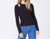 MONROW ASYMMETRIC LONG SLEEVE TOP IN BLACK