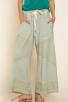 Pol Contrast Knit Culottes In Desert Sage In Multi