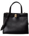 Ferragamo Vara Bow Medium Leather Tote In Black