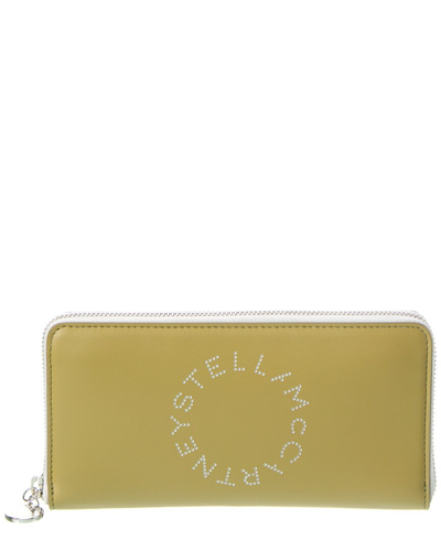 Stella Mccartney Logo Continental Wallet In Green