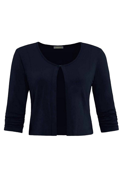 Dolcezza Basic Essential Front Tie Cardigan In Black In Blue