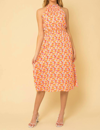 Gilli Double Elastic Waist Print Dress In Multi Abstract In Multi