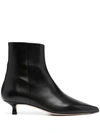 Aeyde 50mm Pointed-toe Ankle Boots In Black