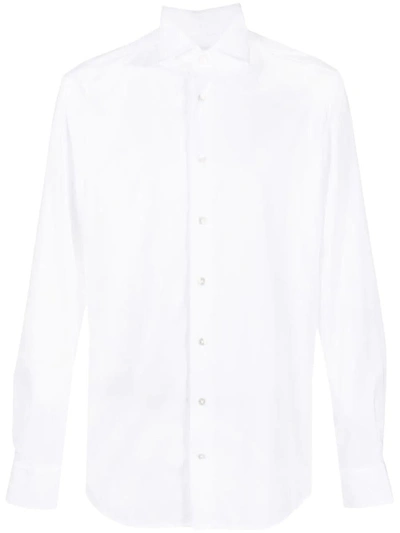 Traiano Milano Long-sleeve Stretch Shirt In 900