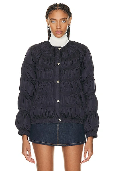 Chloé Ruched Quilted Jacket In Blue
