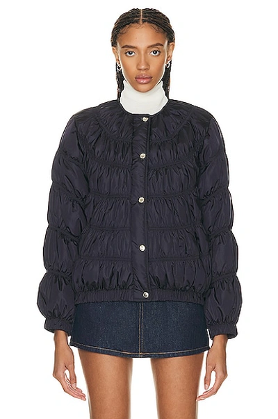 Chloé Ruched Puffer Jacket In Blue