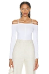 Jacquemus Sierra White Long-sleeve Top With Logo Detail In Jersey Woman In White