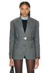Miu Miu Belted Blazer In Antracite