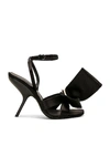 Ferragamo Heel Sandals With Bow Detail And Open Toe In Black