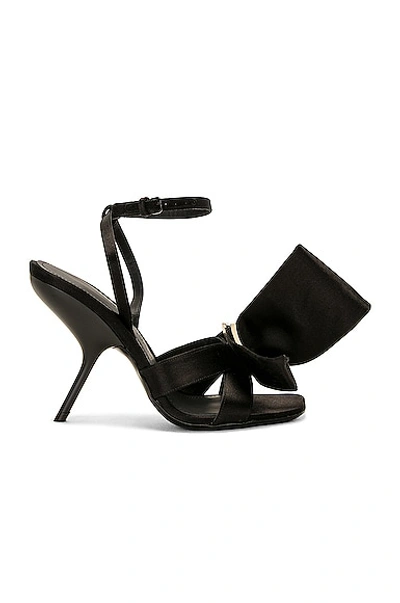 Ferragamo Sandal With Asymmetric Bow In Black