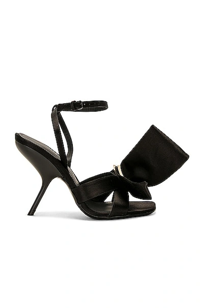 Ferragamo Heel Sandals With Bow Detail And Open Toe In Black