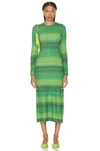 Simon Miller Axon Stripe Long-sleeve Midi Sweater Dress In Gummy Green Multi