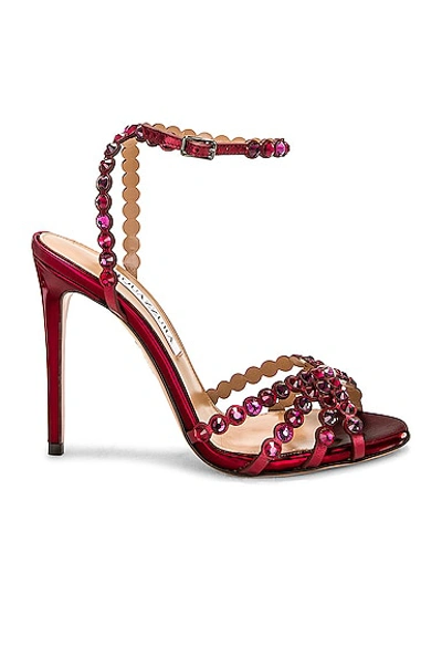 Aquazzura Tequila 115mm Leather Sandals In Red