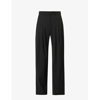 ME AND EM ME AND EM WOMEN'S BLACK HIGH-RISE REGULAR-FIT WOOL-BLEND TUX TROUSERS
