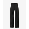 Me And Em Womens Black High-rise Regular-fit Wool-blend Tux Trousers In Black