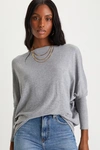 Lulus Basics Verla Heather Grey Dolman Sleeve Sweater Top In Heather Grey