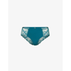 Chantelle Womens 0bk Oriental Green Orangerie Scalloped-trim Stretch-lace Mid-rise Tanga Briefs