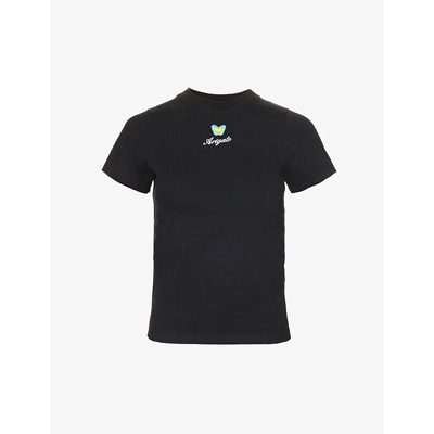 Axel Arigato Embroidered-logo Short-sleeve T-shirt In Black