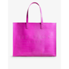 Ted Baker Womens Brt-pink Croc-detail Icon Leather Tote Bag