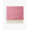 Maje Womens Roses Gradient Fringe-trim Wool-blend Scarf In Roses