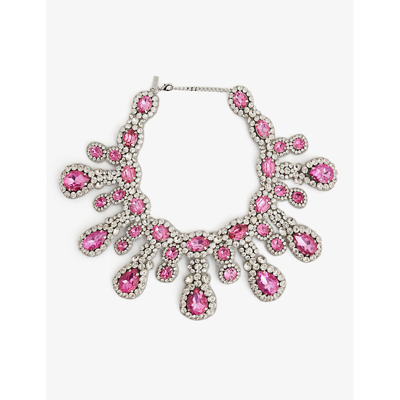 Moschino Crystal-embellished Necklace In Multicolour