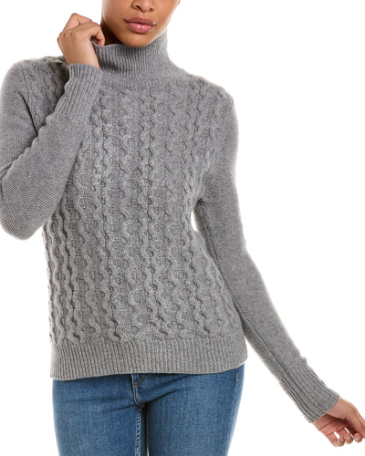 Kier + J Cableknit Cashmere Pullover Sweater In Grey