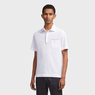 Zegna Short-sleeve Polo Shirt In White