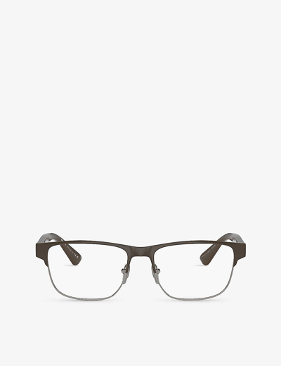 Prada Mens Brown Pr 57zv Pillow-frame Acetate Optical Glasses