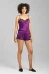 Josie Natori Natori Lolita Tap Shorts In Regal Purple/ash Black