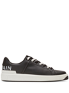Balmain B-court Leather Sneakers In Black