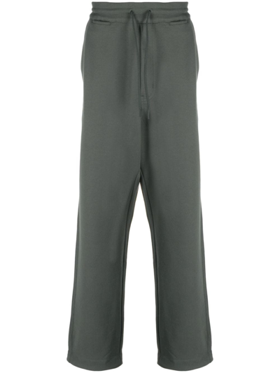 Y-3 Logo-patch Organic Cotton Track Trousers In Green