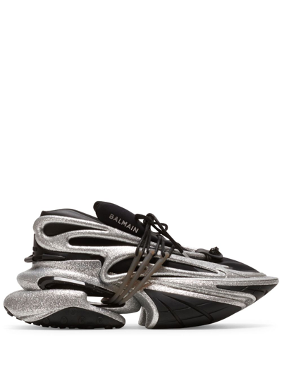 Balmain Unicorn Trainers In Two-tone Neoprene And Leather In Multi