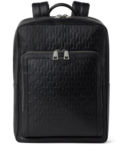 Karl Lagerfeld K/loom Leather Backpack In Black