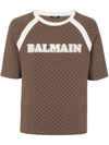 Balmain Logo Short-sleeved T-shirt In Brown