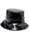 Karl Lagerfeld Patent-finish Bucket Hat In Black