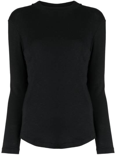 Ymc You Must Create Round-neck Long-sleeve T-shirt In Black