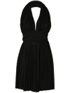 Dolce & Gabbana Short Pleated Lurex Mesh Dress In Black
