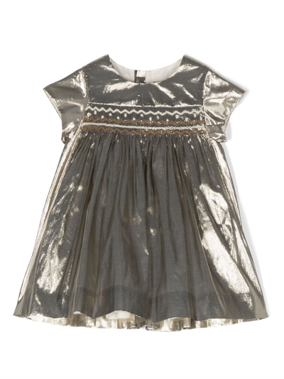 Bonpoint Babies' Metallic Smock Dress In Gold