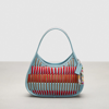 Coach Ergo Bag In Basket Weave Upcrafted Leather In Powder Blue/miami Red Multi