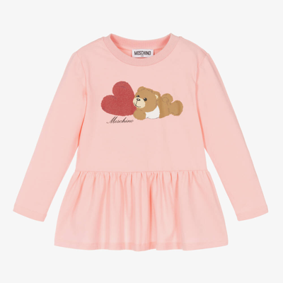 Moschino Kid-teen Kids' Girls Pink Cotton Teddy & Heart Top
