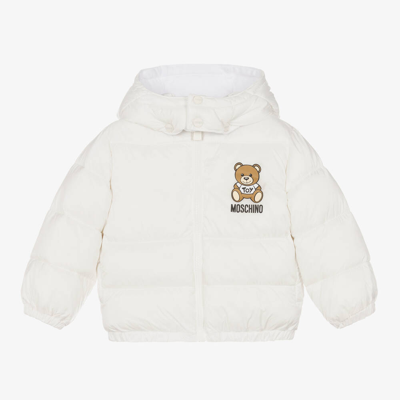Moschino Baby Babies' Ivory Teddy Bear Logo Puffer Jacket