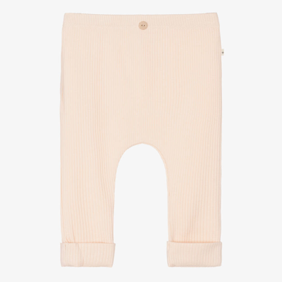 1+ In The Family Baby Girls Pink Ribbed Cotton Leggings