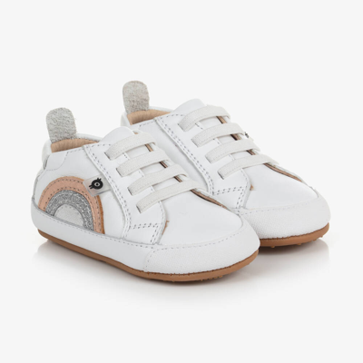 Old Soles Baby Girls White Leather Trainers