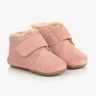 Old Soles Babies' Girls Pale Pink Leather First Walker Boots