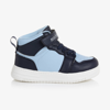 MITCH & SON BOYS BLUE HIGH-TOP TRAINERS